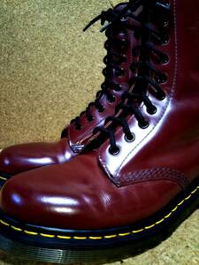 【Dr.MARTENS】ドクターマーチン 1490 10ホールブーツ UK7(26cm ) 10EYE BOOT スムースレザー チェリーレッド 刻印あり【良品】