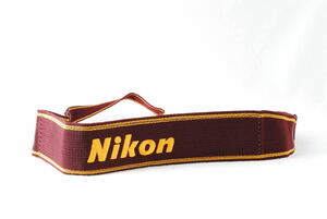 ☆新品☆Nikon ニコン カメラ ストラップ えんじ×黄色(イエロー) 刺繍文字 幅広 5cm幅 フィルムカメラ ショルダー ネック camera strap☆