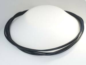 *BVLGARI BVLGARY 5 ream leather necklace STEEL black 39cm