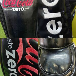 【☆訳アリ特価☆1000円スタート！】Coca-Cola zero コカ・コーラゼロ エナメルキャディバッグ フードカバー付きの画像7