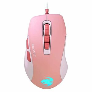 ROCCAT ゲーミングマウス Kone Pure Ultra 有線 PVC コーラルブルーム/ピン(中古品)