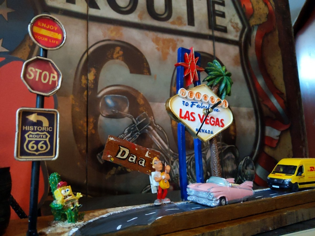 Productos americanos en abundancia Tablero de exhibición Las Vegas Reloj de mesa Cadete #Tokoro George #DAA #Daytona #Coche de policía #Caja de cerámica, Artículos hechos a mano, interior, bienes varios, otros