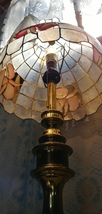 アメリカン アンティーク/花柄 カピス貝 ステンド /スタンドランプ/　Antique Lamp/#店舗什器#スタンドライト#貝殻#カピス_画像8