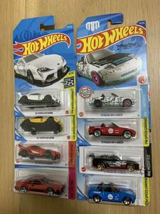 ホットウィール 8台セットHot Wheels トヨタ スープラ Supra マツダ ロードスター MIATA ミニカー mx-5