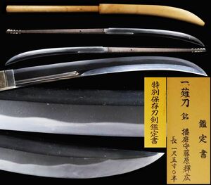  special preservation sword .< Harima . Fujiwara shining . work > long sword!45.6cm. blade .... ground blade . work taking place white scabbard total length 99.5cm man long sword large long sword [6218eep]
