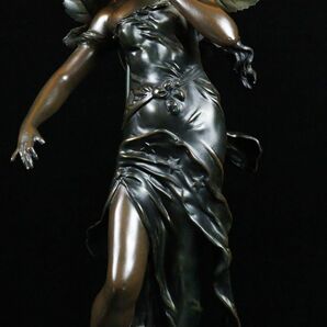 西洋美術 ブロンズ 美人像 スタンドランプ 高さ81㎝ 女性像 細密造 卓上ランプ アンティーク[63147wi]の画像5