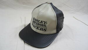 HARLEY-DAVIDSON 旧モデル レザーキャップ 01286 黒/ベージュ FREE SIZE 半額 50%off ハーレー 皮 革 帽子 おてがる配送ゆうパック 匿名配