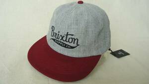 Brixton GOMEZ CAP グレー/エンジ 50%off 半額 SB Surf Bike NYC ブリクストン ストラップバック キャップ 帽子 スケートボード