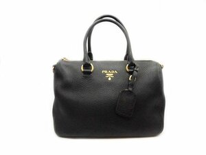 ◇PRADA プラダ 1BB023 2Way ショルダーバッグ NERO 黒 VITELLO PHENIX 牛革◇/M