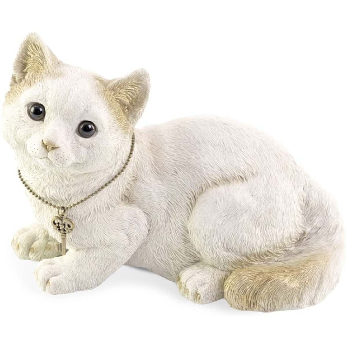 귀여운 원형 저금통 오브제 고양이 높이 16.5 x 9.5 x 12cm 사실적인 질감 열쇠에 매달린 열쇠를 바라보는 고양이의 눈빛이 귀엽습니다, 핸드메이드 아이템, 내부, 잡화, 장식, 물체