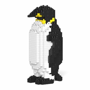 リアルな動物オブジェを作れる ブロックおもちゃ タキシード姿の コウテイペンギン 9.4×8.1×高さ17.5cm ネジで固定する丈夫なブロック