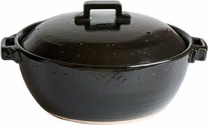  European style. modern . black . earthenware pot Banko .7 number size 1~2 person for diameter 22.5cm capacity 1500ml black . earth. texture of the material 