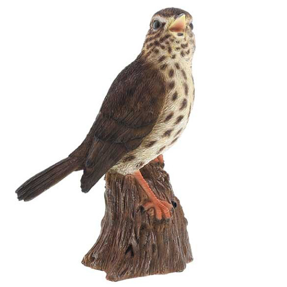 A garden ornament of a bird that looks so lifelike you'll be shocked - Song Slash, 9 x 13 x 18.5 cm, singing bird, with sound, Handmade items, interior, miscellaneous goods, ornament, object