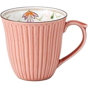 Art hand Auction Lightweight mug with flowers hand-painted on the inside of the cup, red, diameter 8.5cm, capacity 250ml, pretty pink, easy to use, light weight, perfect as a gift for Mother's Day or Respect for the Aged Day., tea utensils, Mug, Made of ceramic