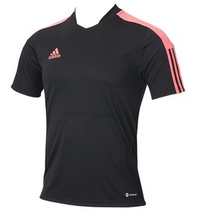 adidas アディダス トレーニング シャツ Tシャツ ポリエステル TIRO ESS (Ｌサイズ)黒オレンジ◆送料込み◆匿名配送