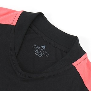 adidas アディダス トレーニング シャツ Tシャツ ポリエステル TIRO ESS (Ｌサイズ)黒オレンジ◆送料込み◆匿名配送の画像4