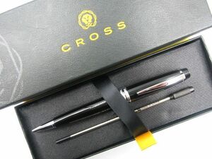 ◎ CROSS クロス ボールペン ツイスト式 専用ボックス 替え芯付き 美品 ブラック 現状品 長期個人保管品 