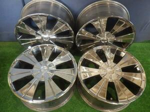 【青森発】中古 アルミ ホイール 社外 ロクサーニ 17x7J 5Hマルチ PCD 114.3 100 センターキャップ付 4本 ＜個人あて発送不可商品＞