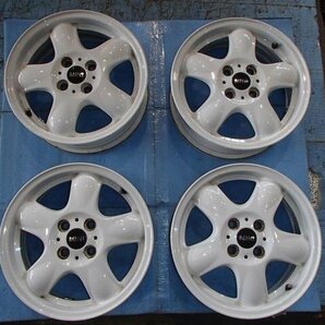 【青森発】中古 アルミ ホイール MINI純正 15x5.5J 4H PCD 100 +45 4本 サビ色付着有＜個人宛発送不可商品＞の画像1