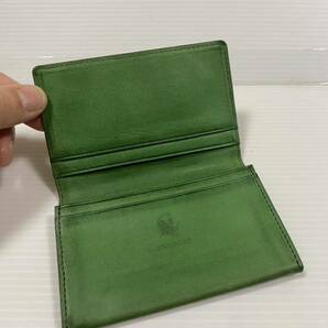 キソラ kissora カードケース レザー 名刺入れ グッズ グリーン 革 中古 深い緑の画像6