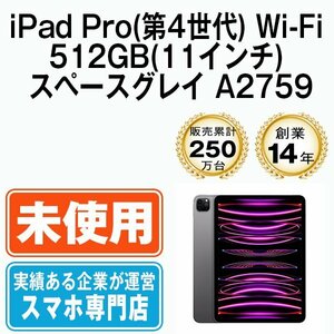 新品 iPadPro4 512GB スペースグレイ A2759 Wi-Fiモデル 11インチ 第4世代 2022年 本体 未開封