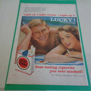 即決 広告 アドバタイジング タバコ シガレット ラッキーストライキ １９５０ｓ 洋酒 ウィスキー レトロ パッケージ アメリカの画像1