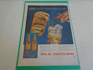 Рекламная реклама реклама Western Sake Whiskey Old Taylor 1950 -х