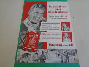 即決　広告　アドバタイジング　タバコ　シガレット　ＰＡＬＬ　ＭＡＬＬ　１９５０ｓ　レトロ　パッケージ　アンティーク　アメリカ　素材