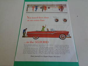 即決　広告　アドバタイジング　アメ車　フォード　ＦＯＲＤ　１９５０ｓ　レトロ　アンティーク　コレクター　ミッドセンチェリー　紙もの