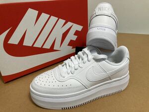 新品24.5cmナイキコートビジョンアルタホワイト白LTR COURTVISIONエアフォース1AF1好きに厚底スニーカーNIKEレディーススニーカー