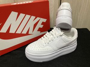 新品23.5cmナイキコートビジョンアルタホワイト白LTR COURTVISIONエアフォース1AF1好きに厚底スニーカーNIKEレディーススニーカー