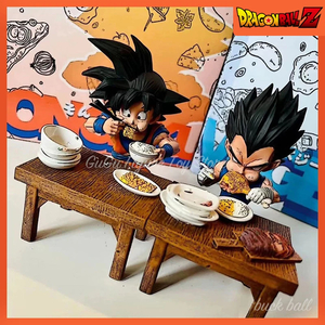 2セット ドラゴンボールｚ 孫悟空 ベジータ ミニフィギュア 食事シーン 8cm 箱有り