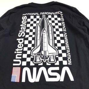 売切り【正規新品】REBELS & NOMADS NASA アメリカ航空宇宙局 ロケット 海外限定 ロンT 長袖 Tシャツ 袖ロゴ 男女兼用(M)黒 180720の画像5