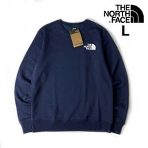 1円～!売切!【正規新品】THE NORTH FACE◆U LOGO PULLOVER CREW トレーナー スウェット US限定 裏起毛 アウトドア キャンプ(L)紺 181130-18_画像2