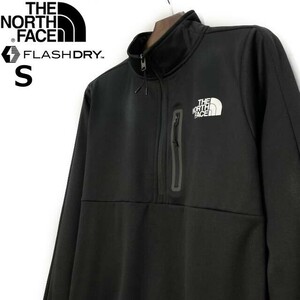 1円～!売切!【正規新品】THE NORTH FACE◆PIONEER PEAK 1/4 ZIP トラックジャケット US限定 速乾 FLASHDRY ストレッチ(S)黒 180915-35