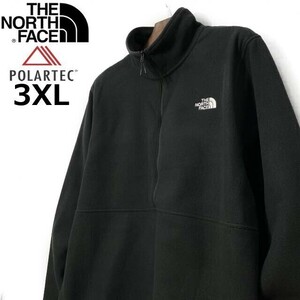 1円～!売切!【正規新品】THE NORTH FACE◆ALPINE POLARTEC 100 1/2-ZIP JACKET フリース ハーフジップ US限定 軽量(3XL)黒 181024-35