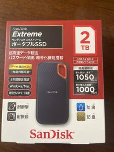 SANDISK Extreme サンディスク エクストリーム ポータブルSSD 2TB 超高速データ転送 SDSSDE61-2T00-J25 T03039-2N