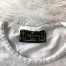 FENDI フェンディ キッズ ジュニア 子供用 ボーイズ ガールズ プリントTシャツ 半袖 刺繍 ブランドロゴ ホワイト 白色 26インチ_画像7