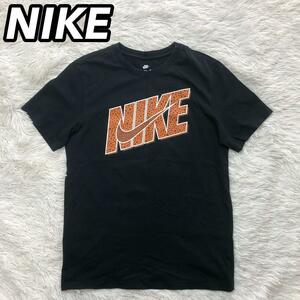 NIKE ナイキ Tシャツ 半袖 カットソー 黒ティー ワンポイント ブランドロゴ プリント メンズ 男性 ブラック 黒色 M 170/88A