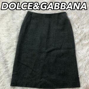 DOLCE&GABBANA ドルチェアンドガッパーナ スカート 膝丈 タイト グレー レディース 女性 40 M L ボトムス