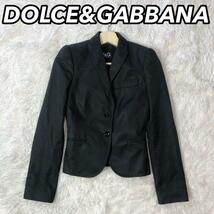 DOLCE&GABBANA ドルチェアンドガッパーナ テーラードジャケット 長袖 肩パッド 女性 レディース ブラック 黒色 36 フォーマル_画像1