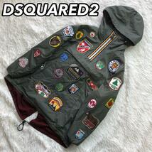 DSQUARED2 ディースクエアード アノラックパーカー リバーシブルナイロンジャケット フード ワッペン 裏地チェック 総柄 レディース 女性_画像1