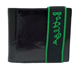 Как новый Bottega Veneta Bi -Cold Wallet Wallet Lorgo Band Band Process Processed Leather Black Men's Fudai [Используется]