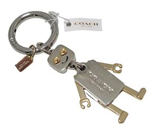  Coach key ring robot key holder rim key fob silver Gold bag charm COACH metal [ used ]