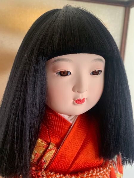 【新品】元賀章介作 市松人形(ケース付き)創作人形 別染正絹着物 希少作品