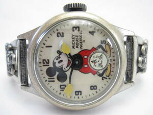 【YT-TC33-8】INGERSOLL/インガソール MICKEY MOUSE、ミッキーマウス 30's Collection 2針手巻 スモセコ 稼働品