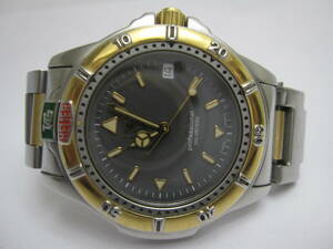 【YT-B38-3】TAG HEUER/タグホイヤー WF1122-K0 professional.200M 3針デイトQZ グレー文字盤 ベルト破損 稼働品