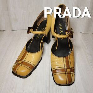 【希少】PRADA　プラダ アーカイブ FW 1996/1997 シューズ　ヒール　パンプス　シューズ　レザー