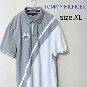 TOMMY HILFIGER トミーヒルフィガー ポロシャツ 刺繍ロゴ ワッペンロゴ size.XL