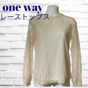 【oneway】　ワンウェイ　レーストップス　シアー　花柄　ピンク　M